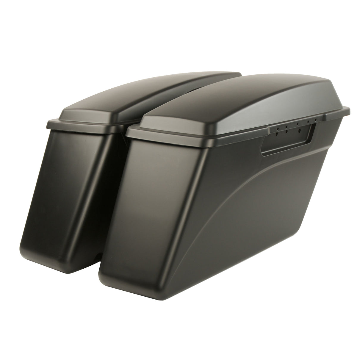 ZXMT Hard Saddlebags For Harley Touring Models 1994-2013 - Unpainted Black With Chrome Hardware