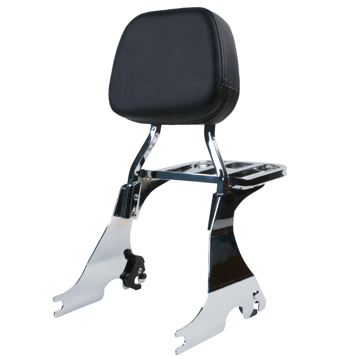 Detachable Sissy Bar Backrest For Harley Sportster – Gloss Black, With Cushion Pad & Hardware