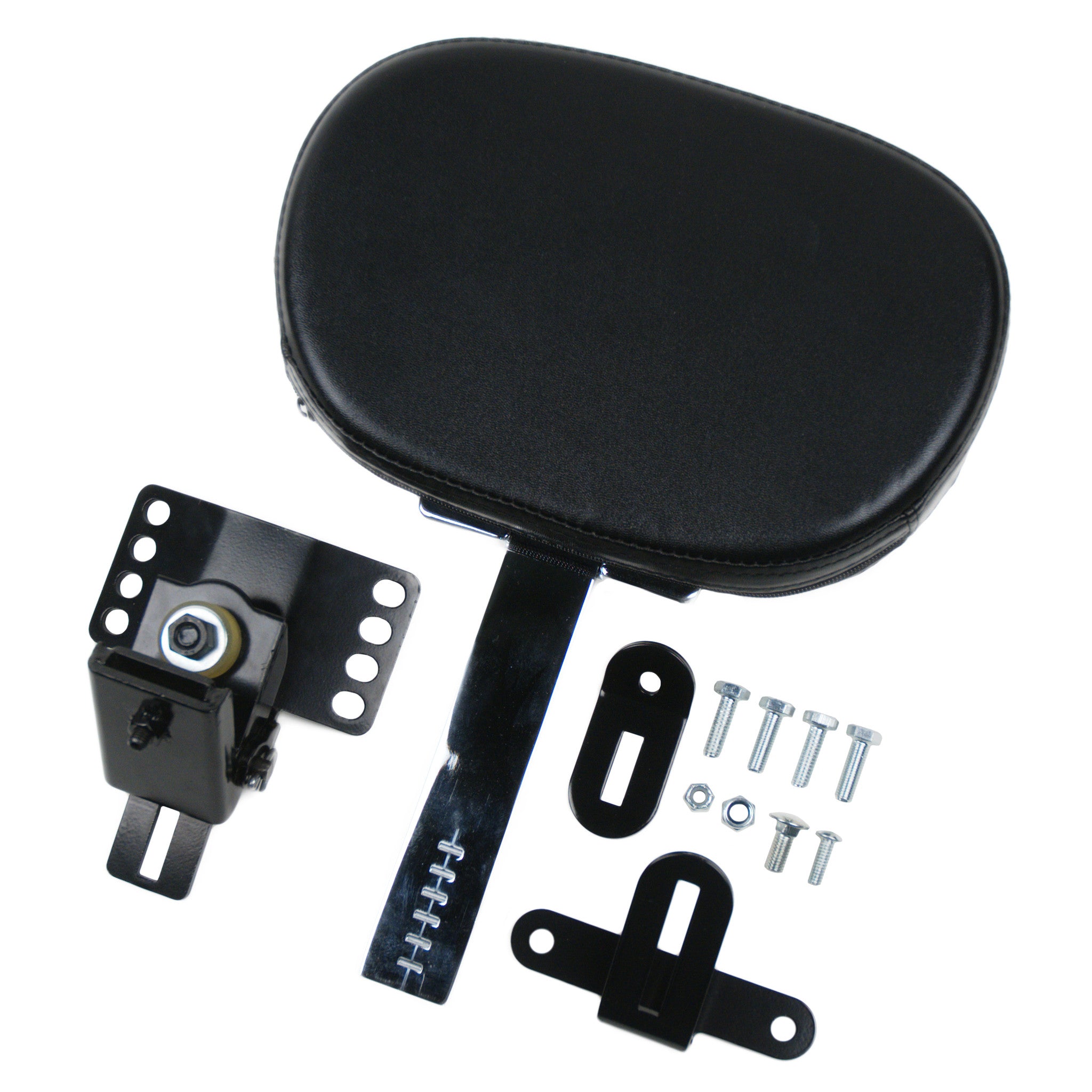 thumbnail image 2 of Plug-In Driver Rider Backrest Pad Mount For Harley Touring & Road Glide 1997-2024 – Black, Adjustable 2 of 5