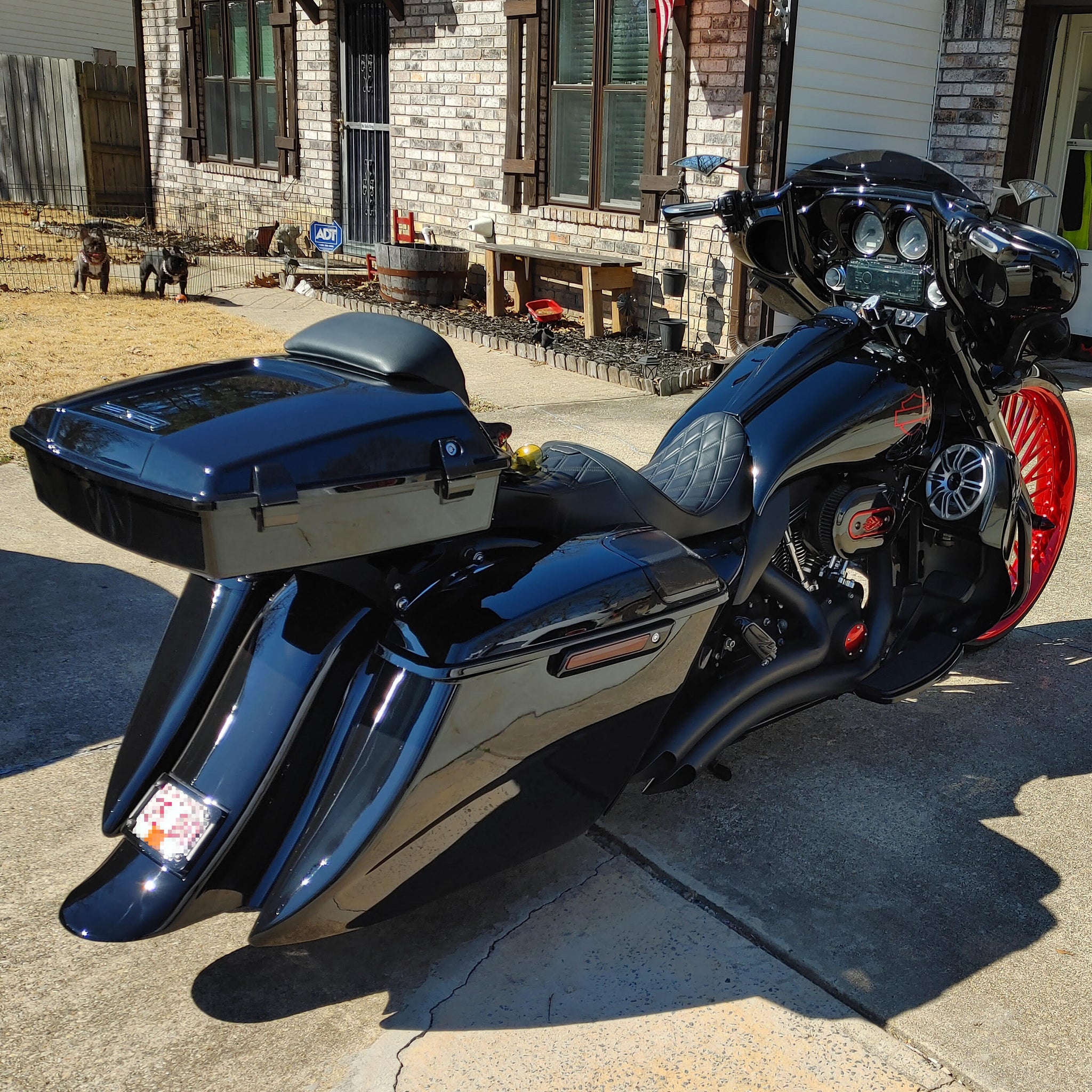 Stretched bags and fender for road king sale